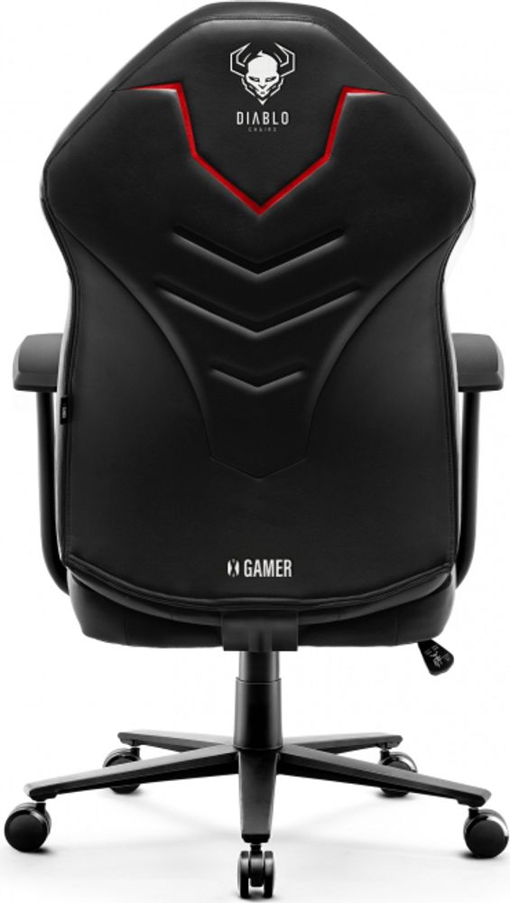 Diablo X-Gamer 2.0 Gaming Stuhl Bürostuhl Stoffbezug Ergonomisches Design Lendenwirbelkissen Softpadauflage Farbe: Schwarz-Schwarz