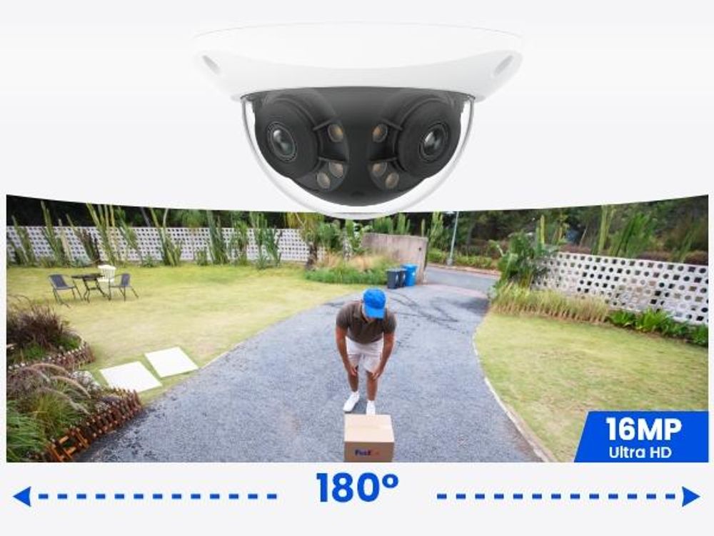 Reolink Duo 2V PoE, Caméra de surveillance 4K 8MP 180° double objectif PoE, IK10 Vandal, Détection intelligente, Vision nocturne par spotlight, Audio bidirectionnel, IP67
