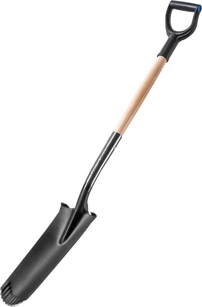 KADAX Drainierspaten "Auce", mit D-Griff, Schaufel aus Stahl, Gartenspaten, Schaufeln & Spaten, 124 cm