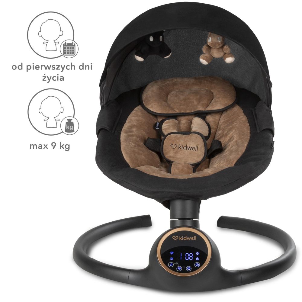 Elektrische 2-in-1-Schaukel, Bluetooth, REVE Schwarz-Gold