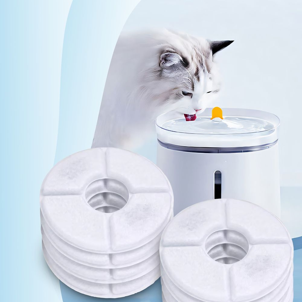 10 Stück Katzenbrunnen Ersatzfilter für Trinkbrunnen - Aktivkohlefilter 2,4L mit Baumwolle & Aktivkohle, 10-tlg Pet Wasser Filter Retoo
