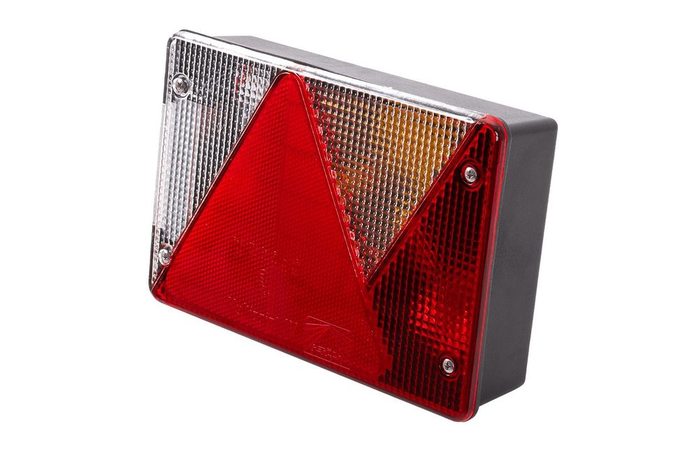 ASPÖCK Rückleuchte Multipoint IV rechts 200 x 136 x 56 mm 12 V auf 24 V umrüstbar IP64 5-Pin-Bajonett 6 Funktionen für Anhänger