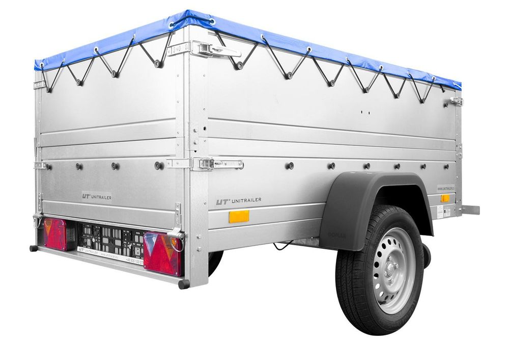 Kippbarer Pkw Anhänger GARDEN TRAILER 200 KIPP mit zusätzlichen Bordwänden, Stützrad und Flachplane