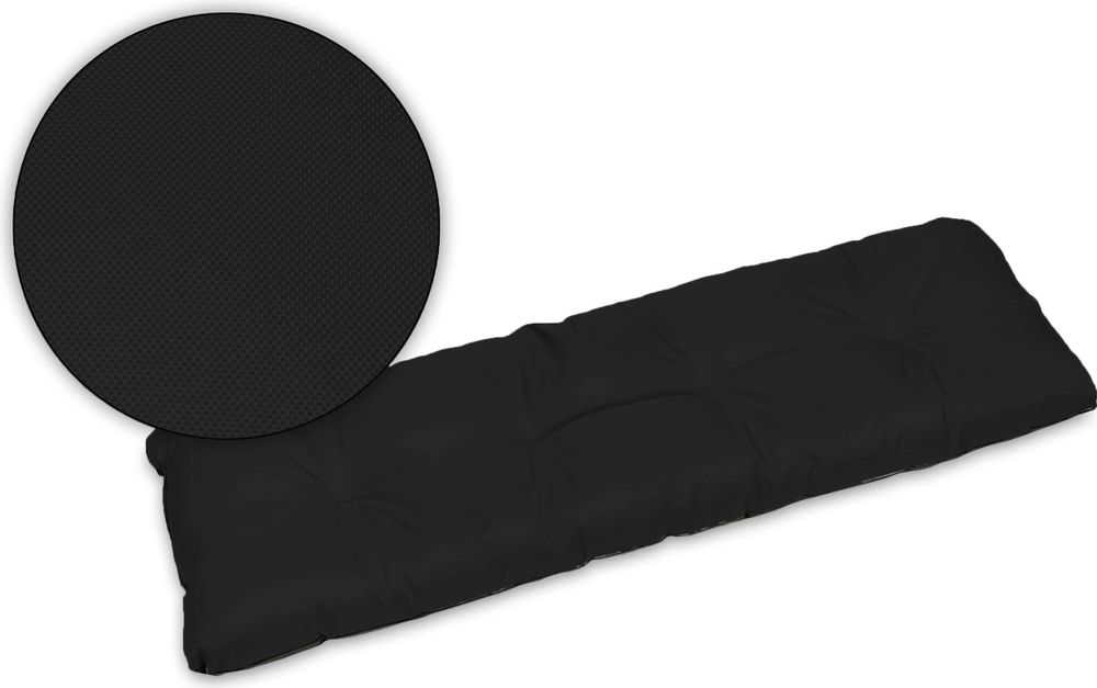 Sitzkissen Bankkissen Bankauflage für Gartenbank - 120x38 cm - Outdoor und Indoor - schwarz