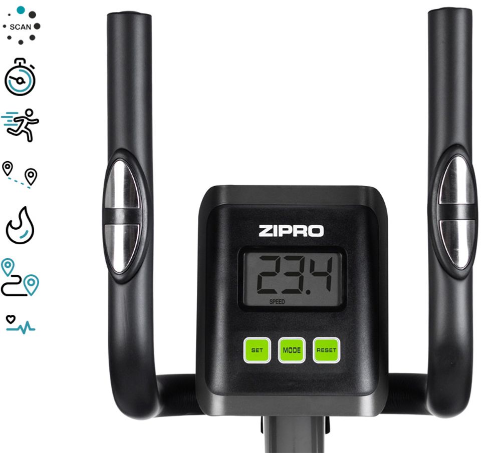 Zipro Crosstrainer Neon – Magnetischer Ellipsentrainer für Zuhause Kompakt, Schwungmasse & Pulsmessung Leises Fitnessgerät 120kg Mit Flaschenhalter