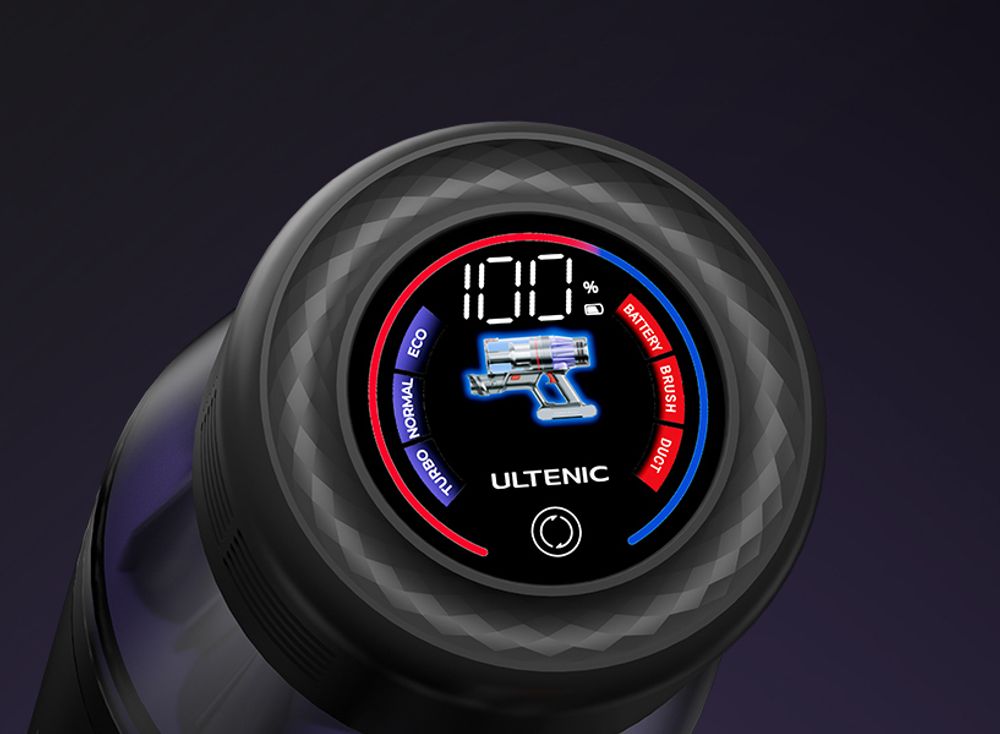 Ultenic U16 Flex Akku Staubsauger Kabellos 75000PA/70 min, Akkustaubsauger mit Touchscreen und Ladestation, 180°flexibles Biegegelenk, selbststehendes