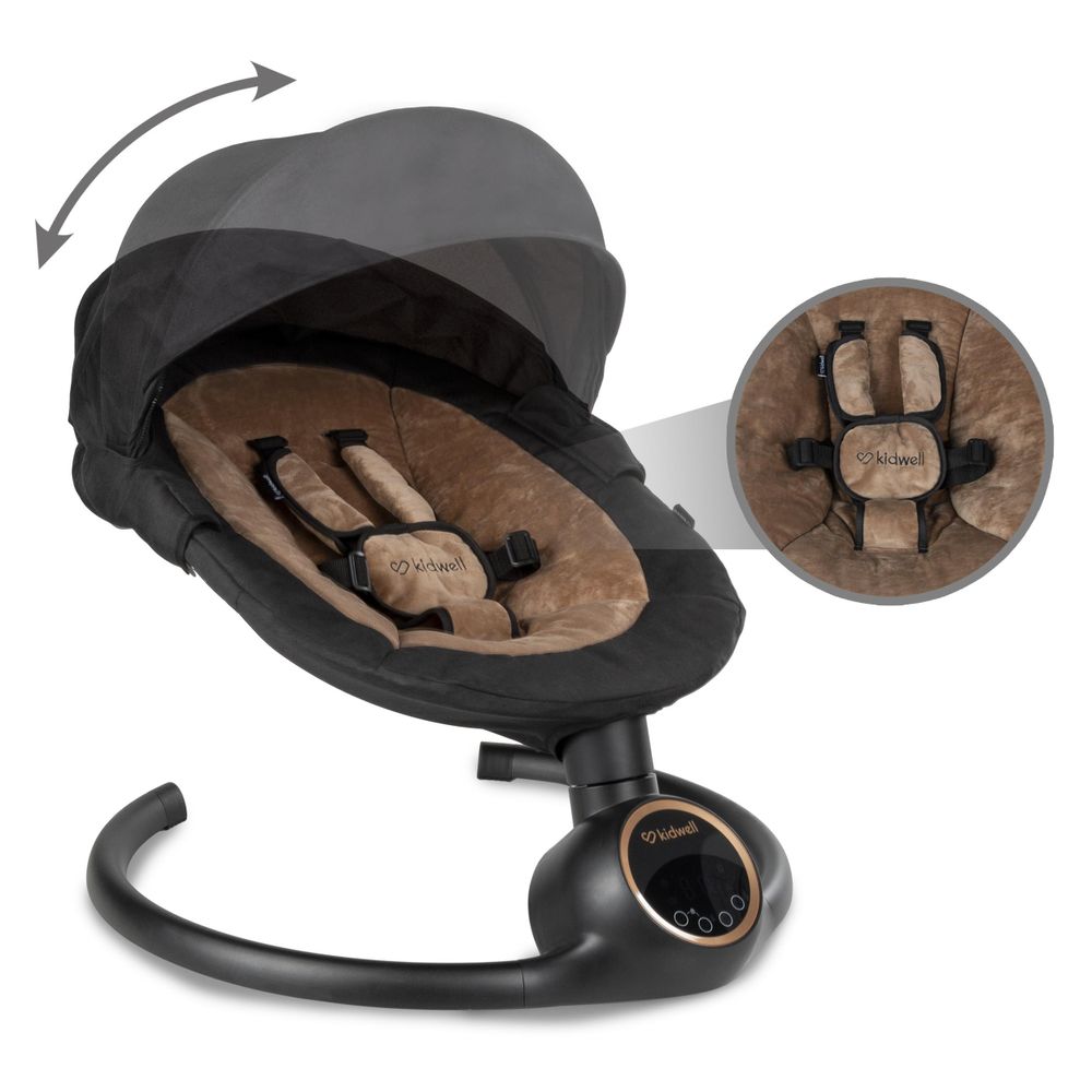 Elektrische 2-in-1-Schaukel, Bluetooth, REVE Schwarz-Gold