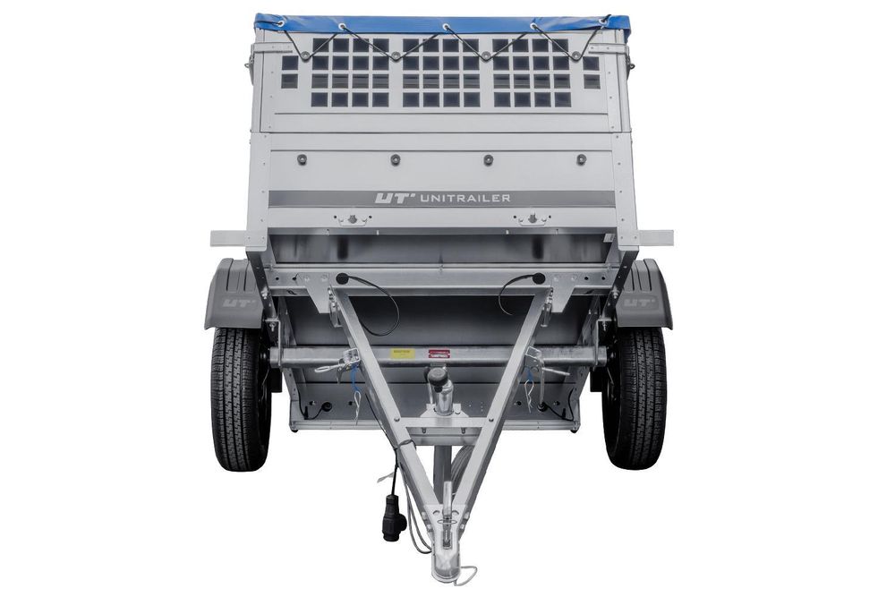 Kompakter Anhänger Garden Trailer 150 KIPP 150x106 cm 750 kg mit Laubgitteraufsatz