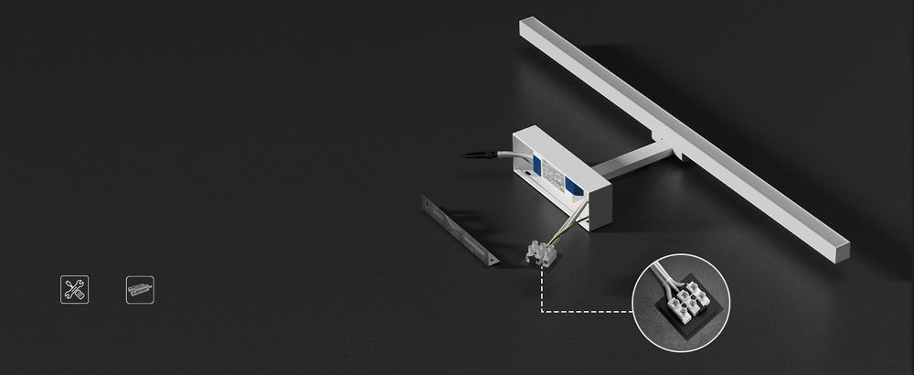 doporro LED Badezimmerleuchte Chrom 60cm - 14W Spiegellampe 4000K (Neutralweiß) - Stylische Wandleuchte für Badbeleuchtung Strahlenschön