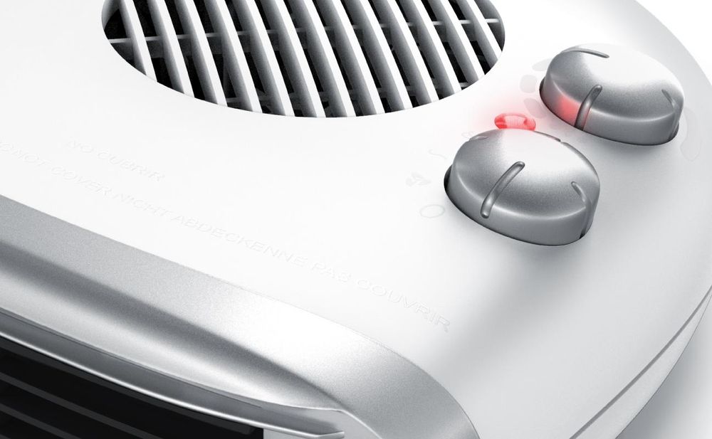 Brandson Heizlüfter 2000W, einstellbares Thermostat, Überhitzungsschutz, Automatische Abschaltung, 3 Leistungsstufen, Weiß/Silber