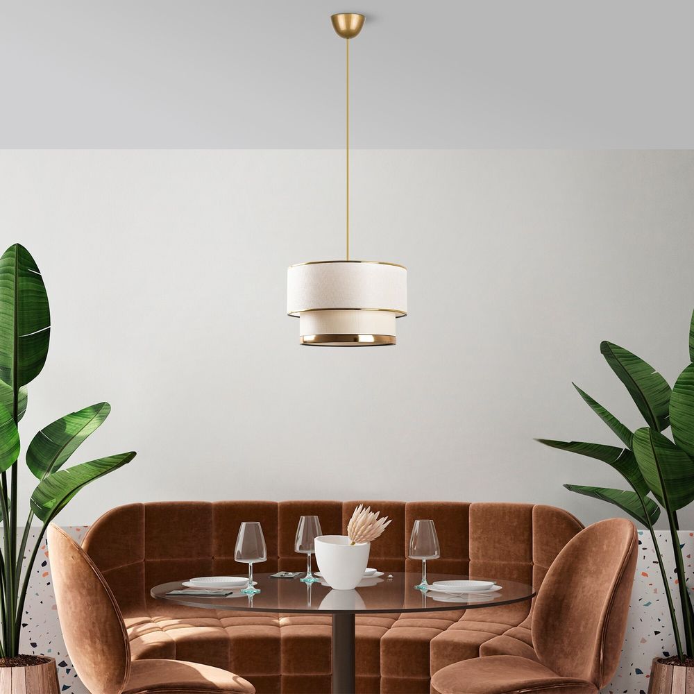 Opviq, Cake - Cream, Gold, Kronleuchter, Creme, Metall, 30 x 30 x 65 cm