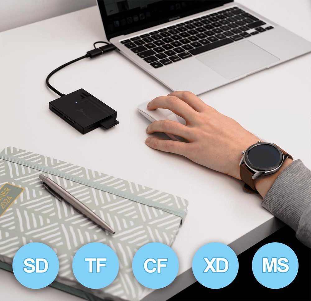 5 in 1 Speicherkartenleser USB C USB A Adapter SD TF MS CF XD Kartenlesegerät 5Gbps für Fotografen Videografen Laptop PC Tablet Smartphone Reagle
