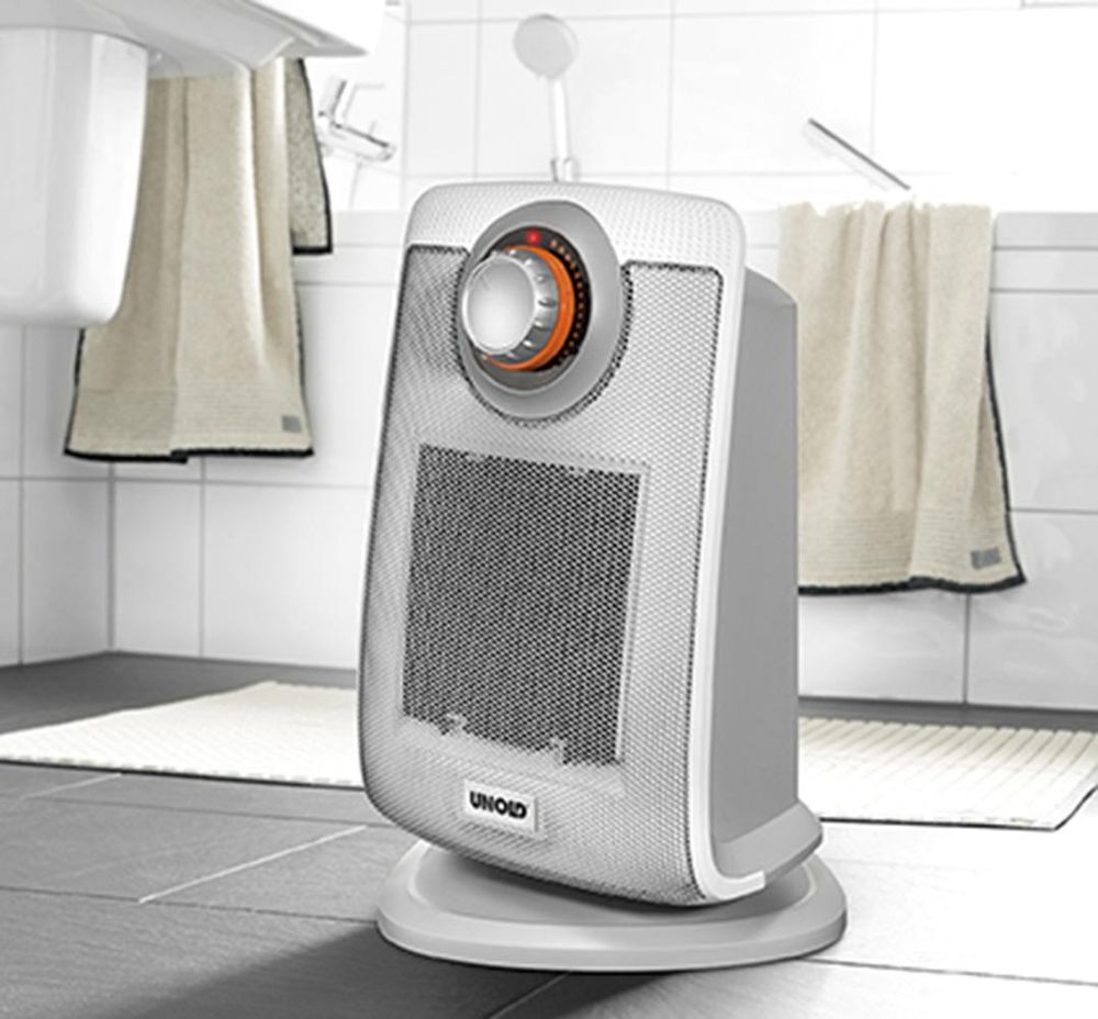 Unold KERAMIK-HEIZLÜFTER Bad, Weiß 86440, Elektrischer Raumheizlüfter, Keramik, 75°, 1,8 m, IP21, Drinnen