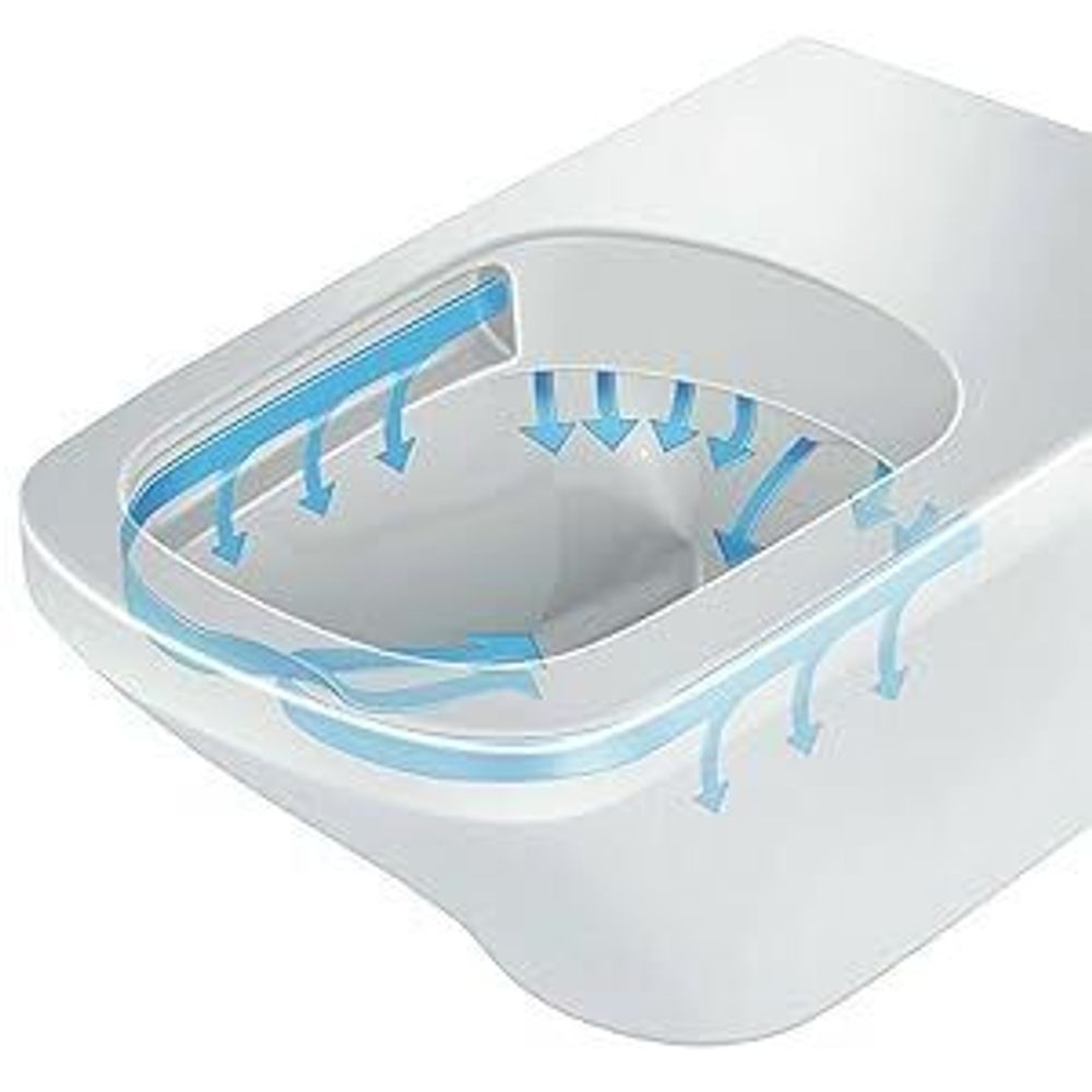 VBChome Hänge-WC Spülrandloses aus Keramik mit Toilettendeckel WC-Sitz aus Duroplast Absenkautomatik Rimless SoftClose-Funktion Tiefspüler Toilette