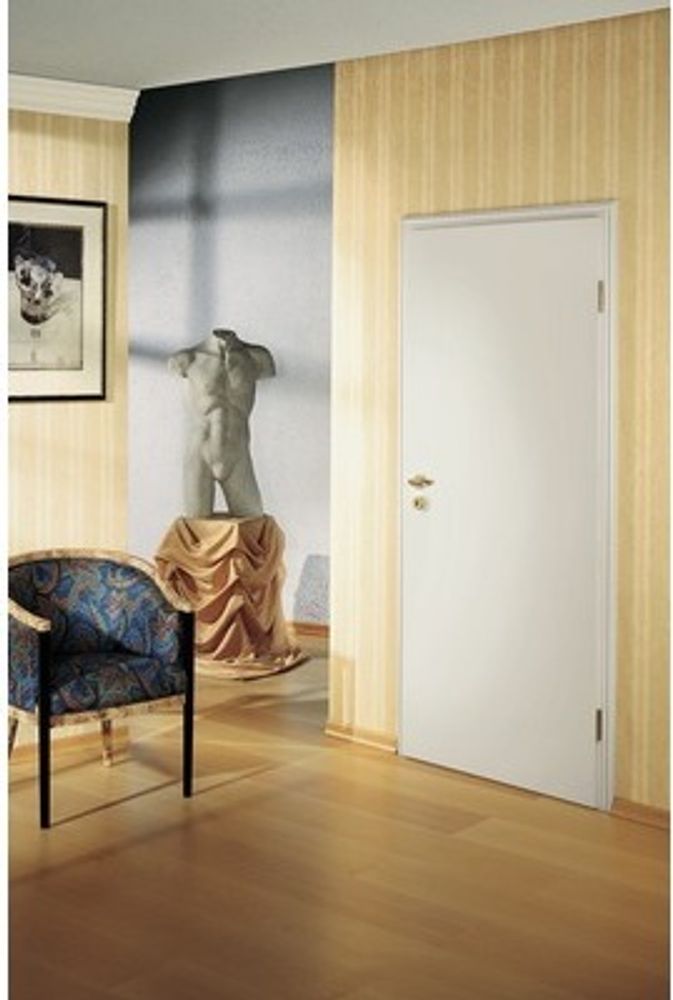 Pertura Zimmertür Soley weiß lackiert (ähnlich RAL 9010) 86,0x198,5 cm Rechts (Wabenkern)