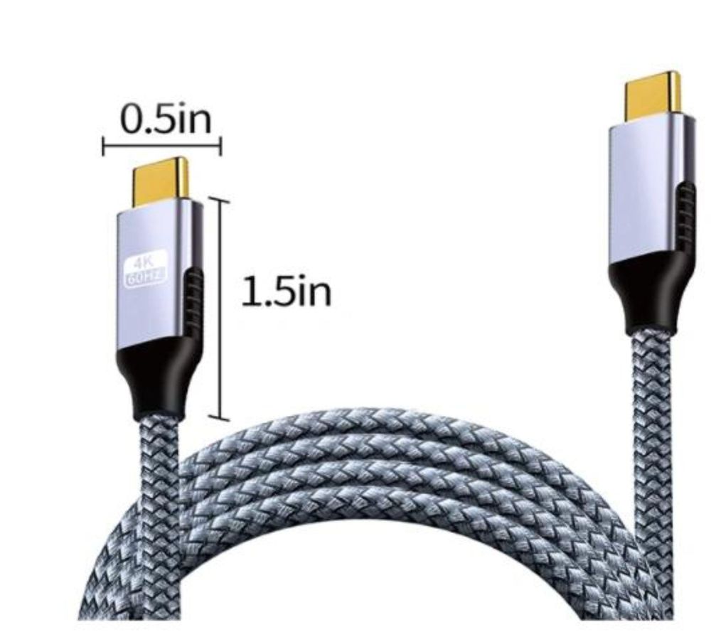 Kabel - Thunderbolt 3 USB-C do USB-C - 4K 60 Hz - 10 Gbit/s - 100 W PD 5A - 2 m - Nylon - Czarny