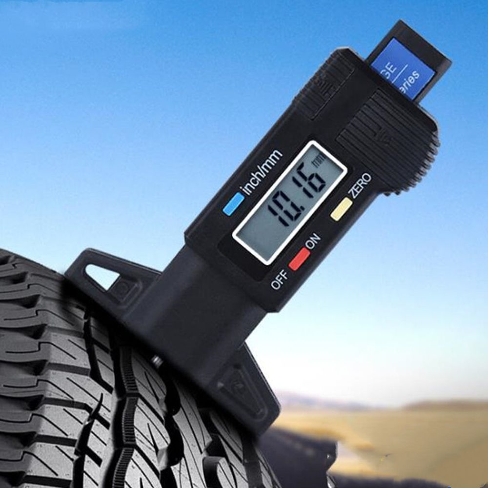 Reifenprofiltiefenmesser Reifen Profiltiefenmesser Reifenprofilmesser Digital LCD Display Auto Tiefenmesser Profilmesser Messgerät PKW LKW 0–28mm Reto