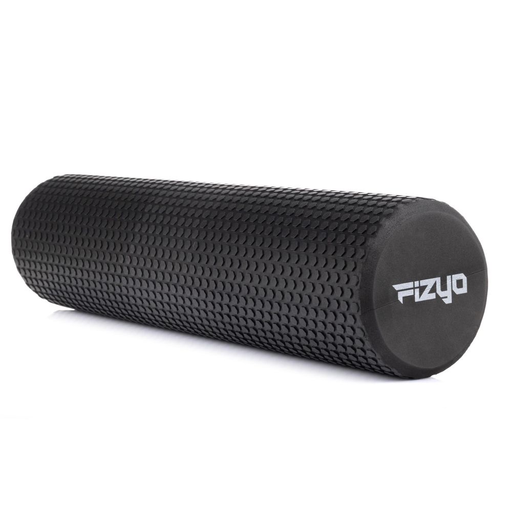 FIZYO Dlhý Masážny Valec – EVA Penový Roller s Výstupkami na Jogu, Pilates, Fitness, Rehabilitáciu a Regeneráciu Svalov – 60x15 cm Čierny