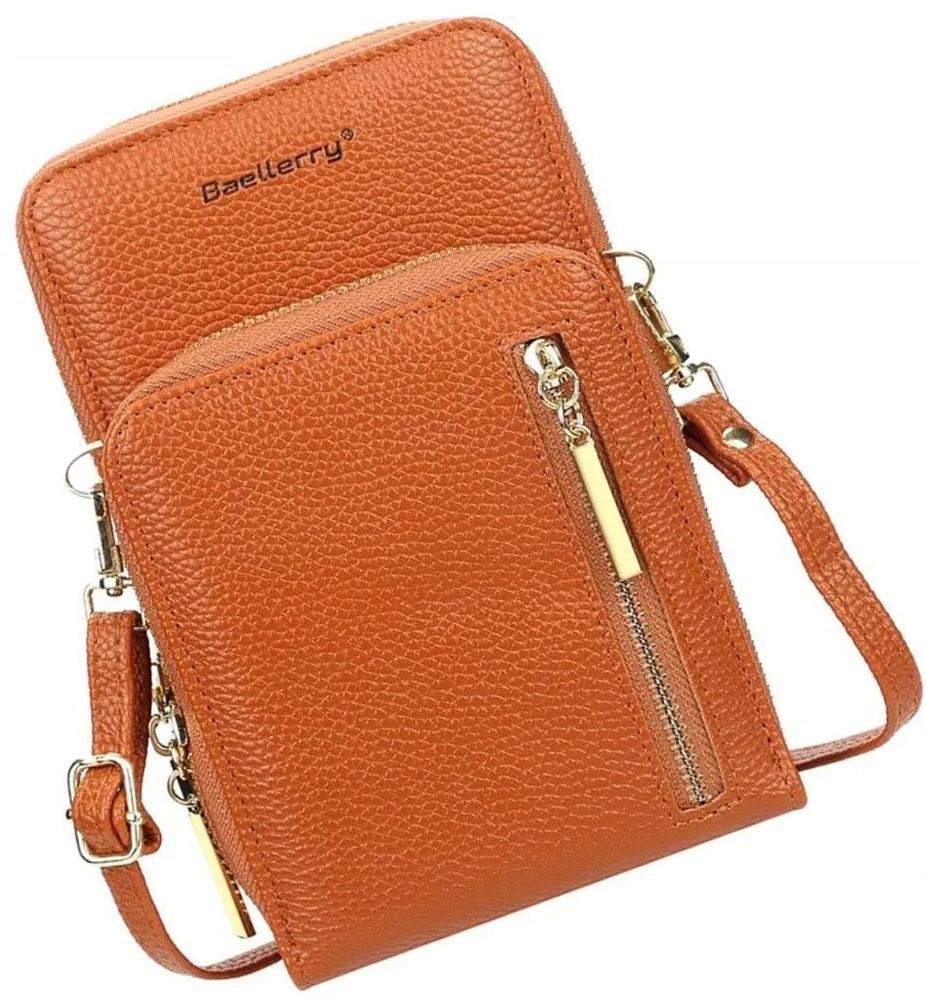 Umhängetasche Damen - Praktisch & Stilvoll - Mini Handtasche Braun - Trendig & Hochwertig - Organizer Smartphone - Neu Geschenk