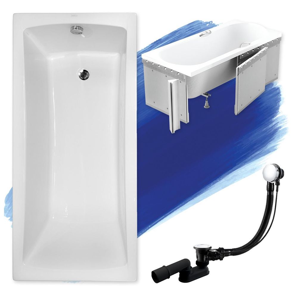 Weiß Eckbadewanne mit modernem, dargestellt mit einem schwarzen Ablauf