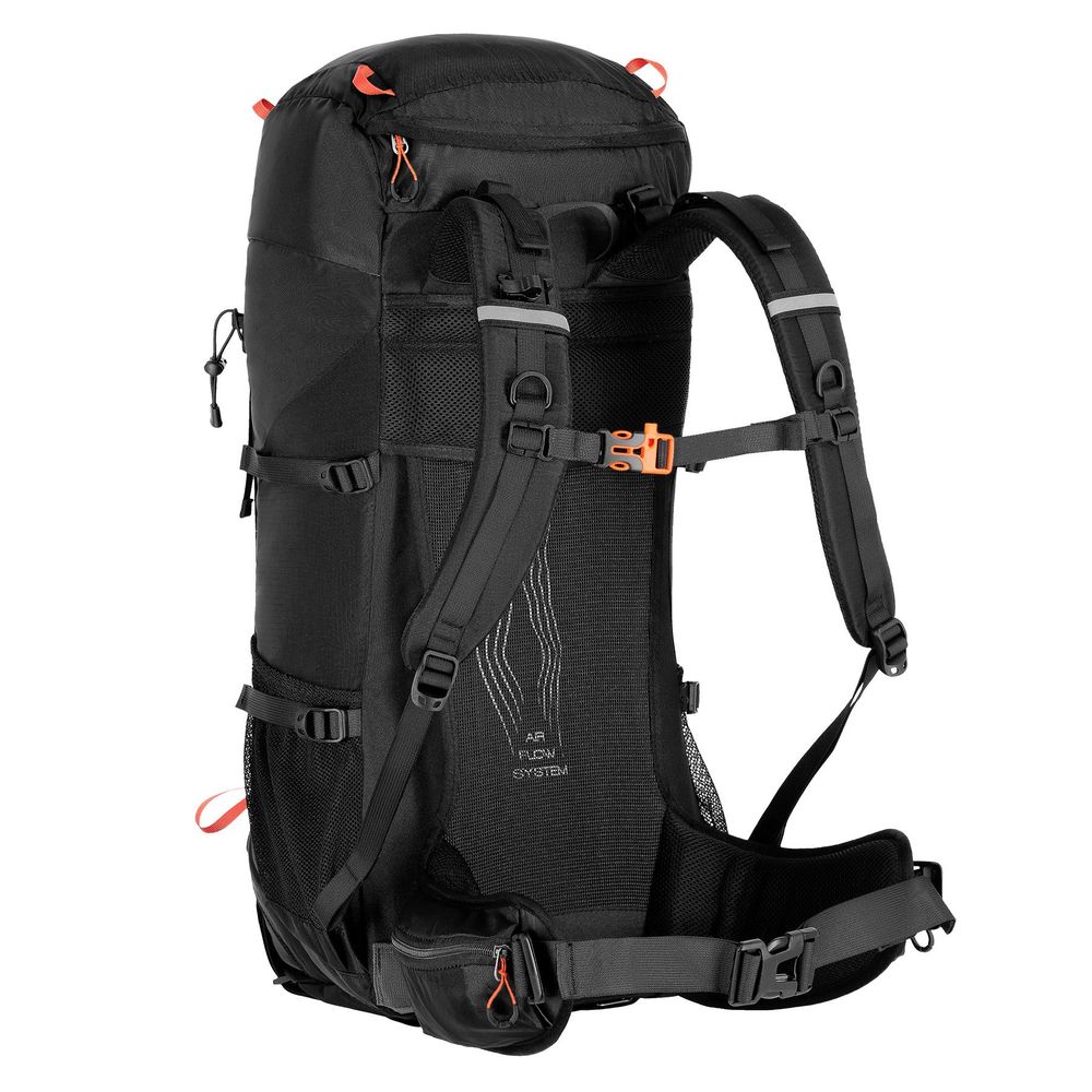 Nils Camp NC1992 Trekkingrucksack Nordkapp 65L schwarz wasserdicht Air-Flow-System mit Regenschutz