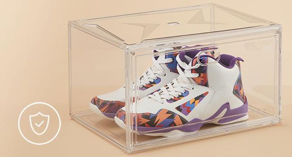 SONGMICS Schuhboxen 3er Set, durchsichtig, Schuh-Organizer stapelbar, für Schuhe bis Größe 47, transparent