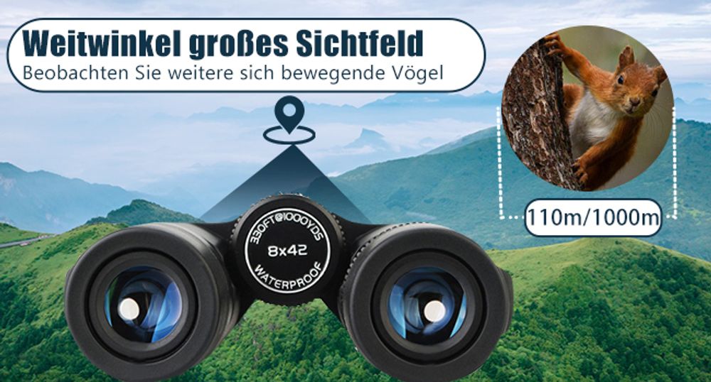 Lornetka Svbony SV47 8x42, optyka HD Bak-4 Prism FMC, wodoodporna lornetka dla dorosłych do obserwacji ptaków, safari