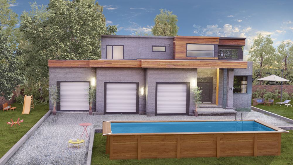GRE eleganter Echtholzpool