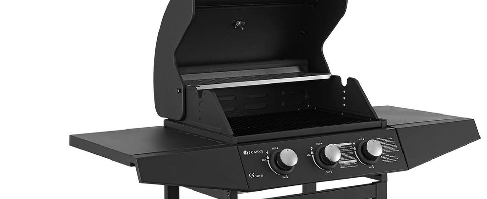 Juskys BBQ Gas-Grill Louisiana 8,1 kW - 3 Brenner Grillrost, Deckel mit Thermometer