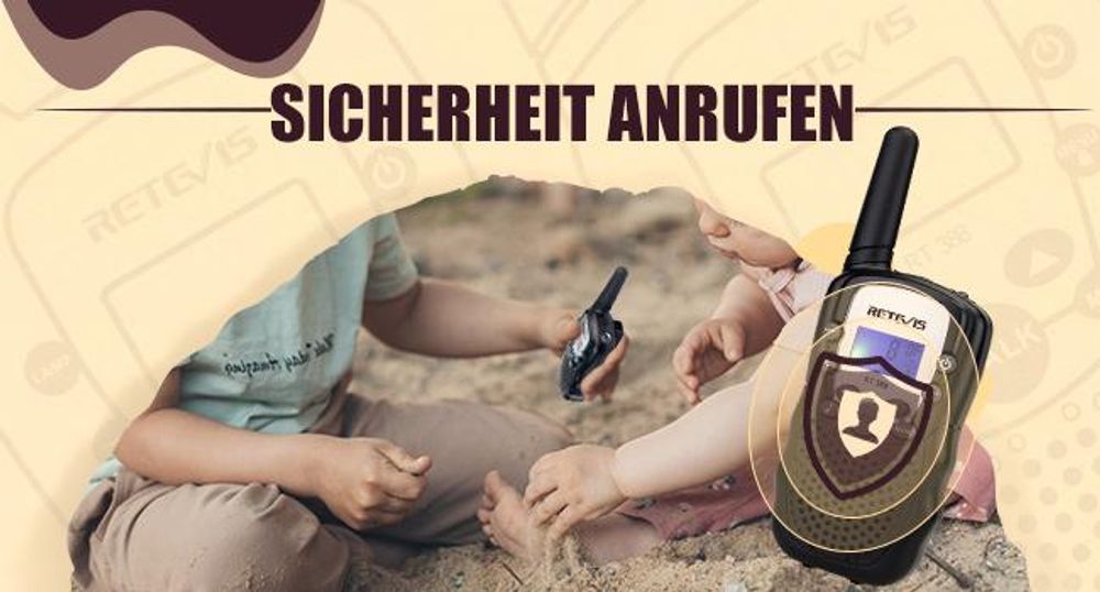 Retevis RT388 Walkie Talkie Kinder, Spielzeug ab 4-12 Jahre, Funkgerät mit Taschenlampe VOX DCS/CTCSS, Geschenke Kinder für Camping Spielen