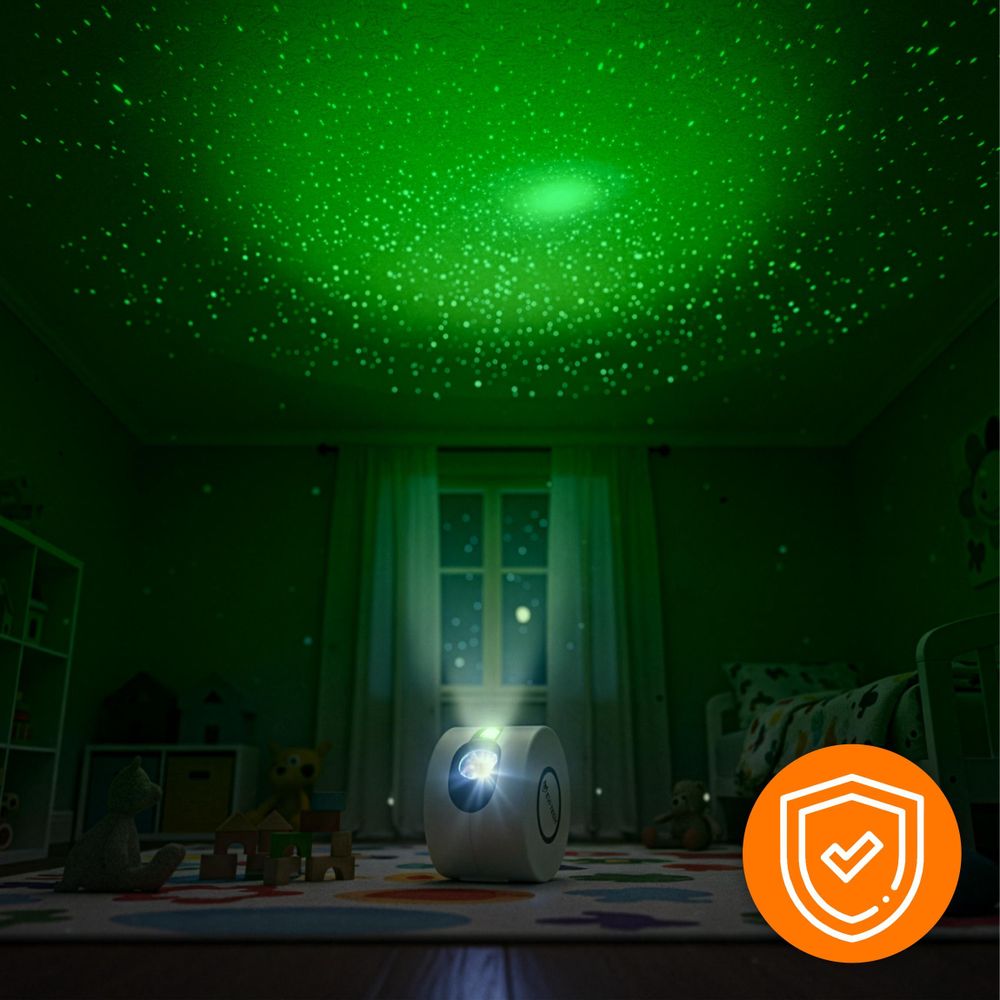 LED Sternenprojektor Galaxy Star, 3D Nachtlicht Beamer mit Fernbedienung, Sternenhimmel Projektor für Kinder & Schlafzimmer, EVI TECH GalaxyStar 2.1