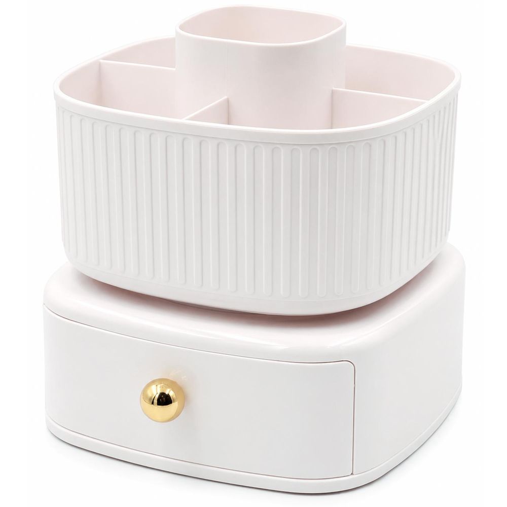 WELLHAUS Kosmetik Organizer drehbar 2 Etagen 360 Grad mit Schublade