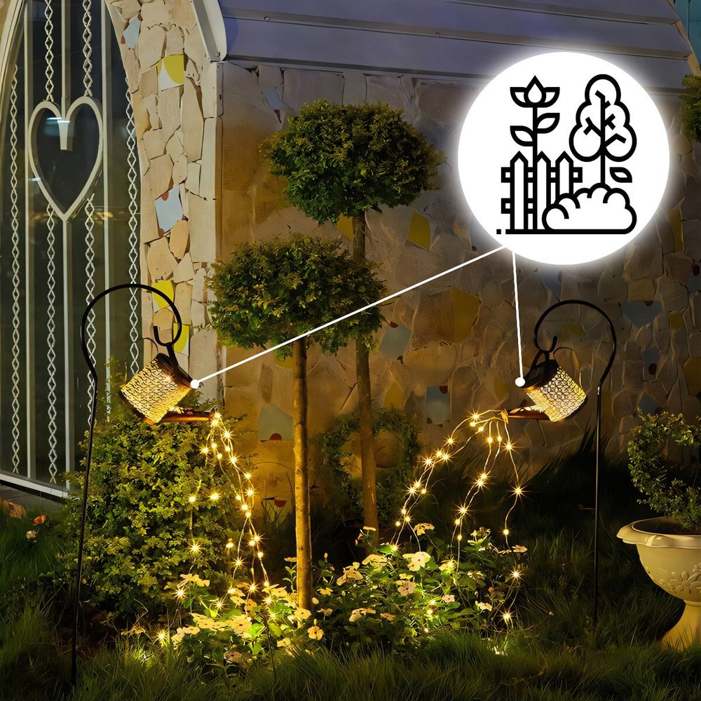 Solarlampen Giesskanne für Außen mit Dämmerungssensor, LED Strahler – IP65 Wasserdicht, 360° Beleuchtung, LED für Garten & Terrasse, 81 cm – Retoo