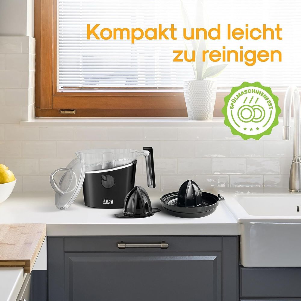 LEBENLANG Saftpresse elektrisch 800ml & Verstellbares Sieb - Orangenpresse elektrische Zitruspresse elektrisch Zitronenpresse Obstpresse I Orangensaftpresse Citruspresse elektronisch Orange Juicer