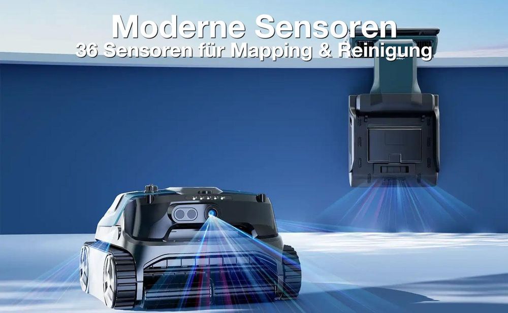 WYBOT S3 kabelloser Poolroboter mit automatischer Entleerung, 3D-Mapping & KI-Vision Black Neu