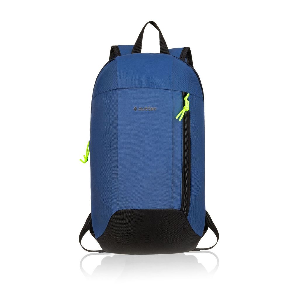 Blauer Outtec Rucksack, Frontalansicht mit Tragegriffen und Gurten.