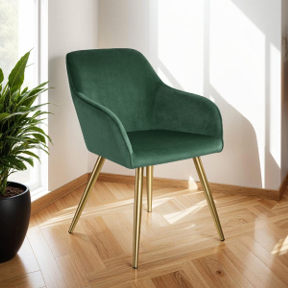 tectake® Esszimmerstuhl Marilyn gepolstert, in Samtoptik 58 x 62 x 82 cm