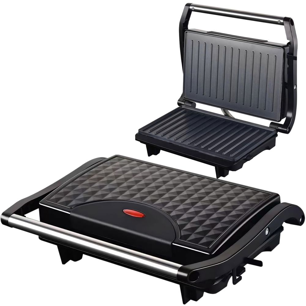 Kontaktgrill Elektrogrill Elektrischer Grillplatte Sandwichmaker Tischgrill Panini Grill Antihaftbeschichtete Platten Elektro Grill 750W Retoo