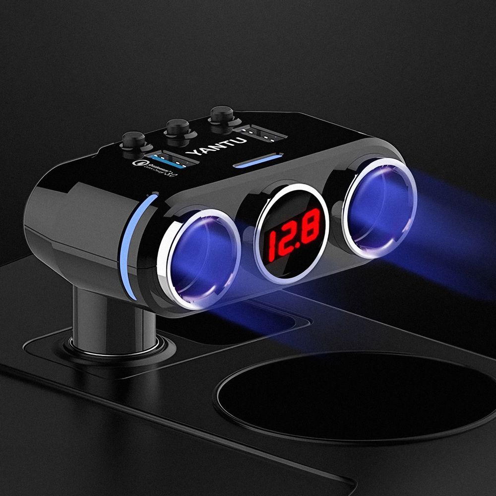 KFZ Auto 3 Steckdose Zigarettenanzünder Verteiler Adapter LED USB Ladegerät USB-Ladegerätadapter für Auto 100W 12V/24V Retoo