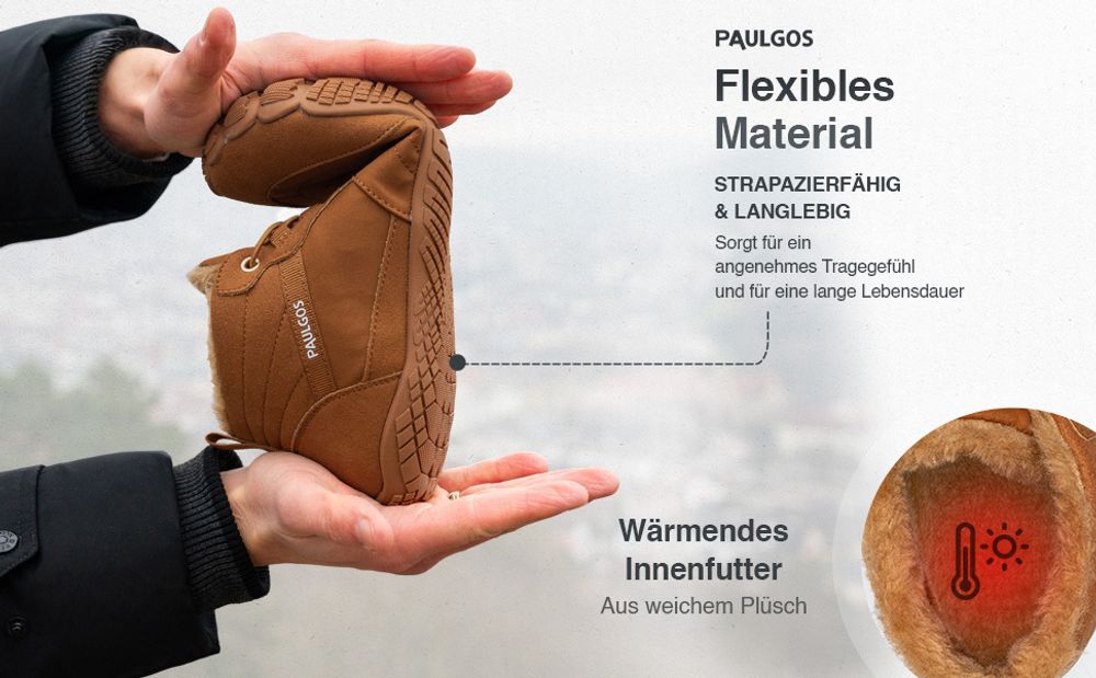PAULGOS Winterbarfußschuhe, uni, Größe 37-47 in 3 Farben