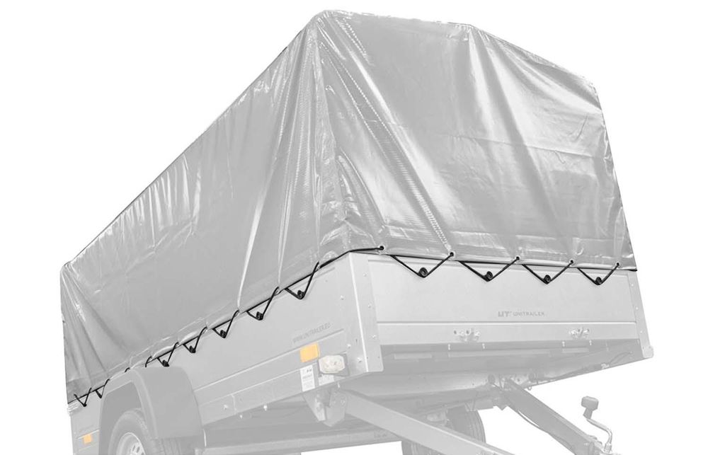 UNITRAILER Anhängerplane 264x125 cm Grau Hochplane 80 cm