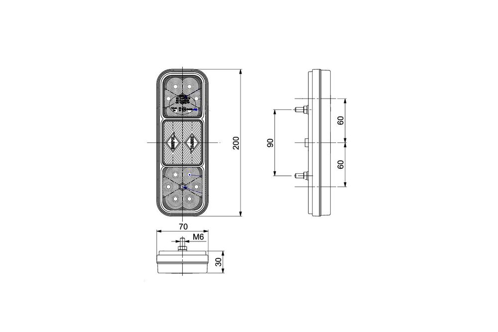 Horpol Lzd 2832 Led-Rückleuchte Mit 3 Funktionen, Universell