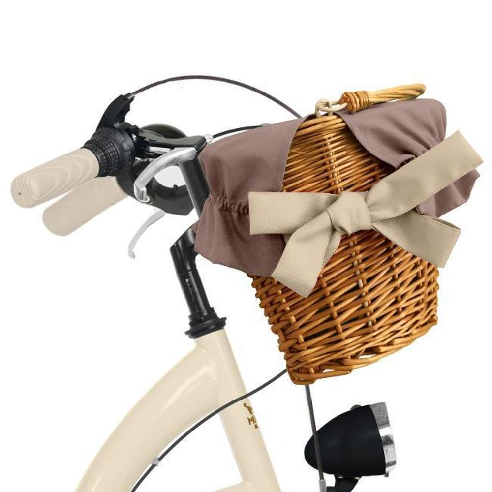 Milord Komfort Fahrrad Mit Weidenkorb Damenfahrrad, 26 Zoll, Braun, 7-Gang Shimano