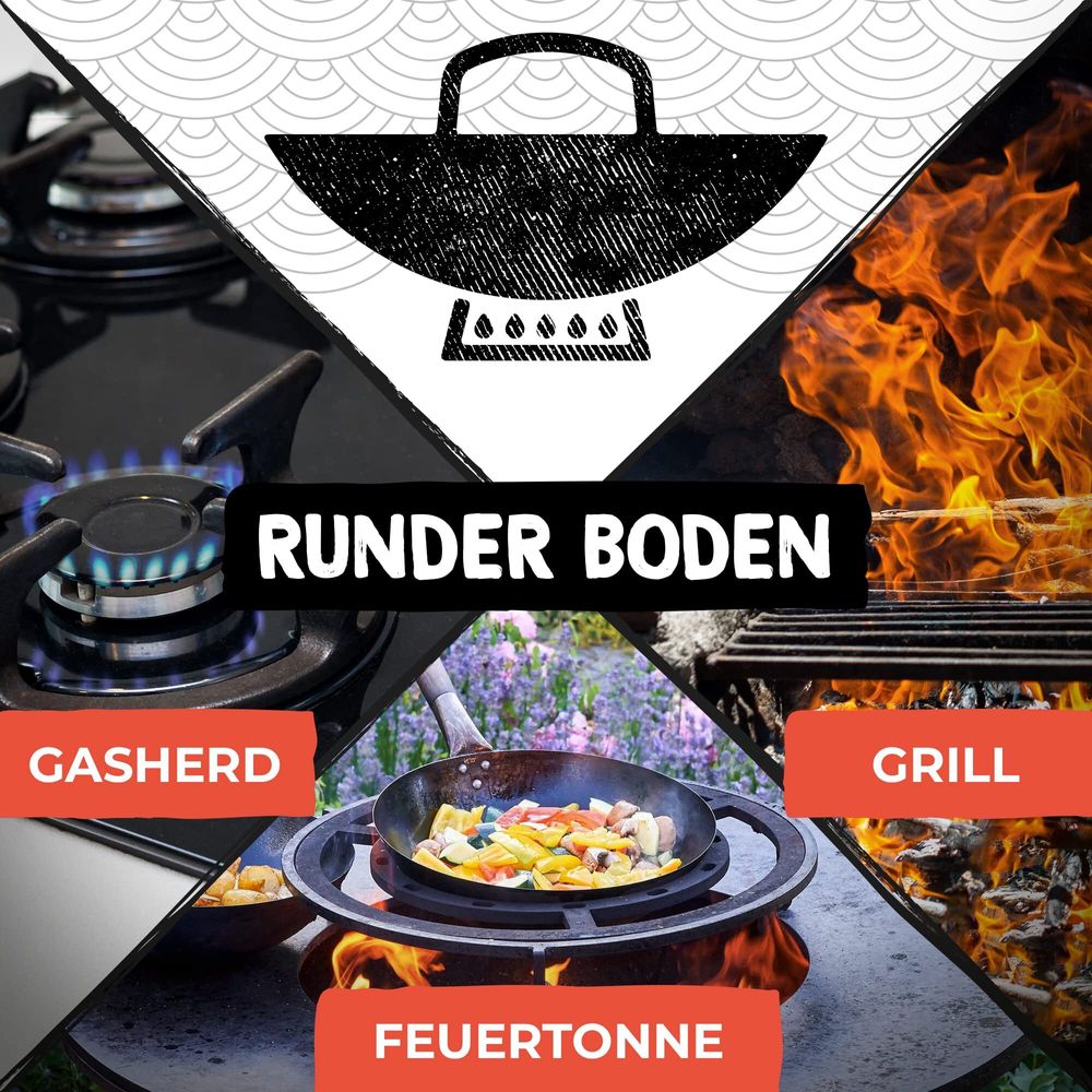 Flavemotion Wok + Wokring für Gasherd, Grill