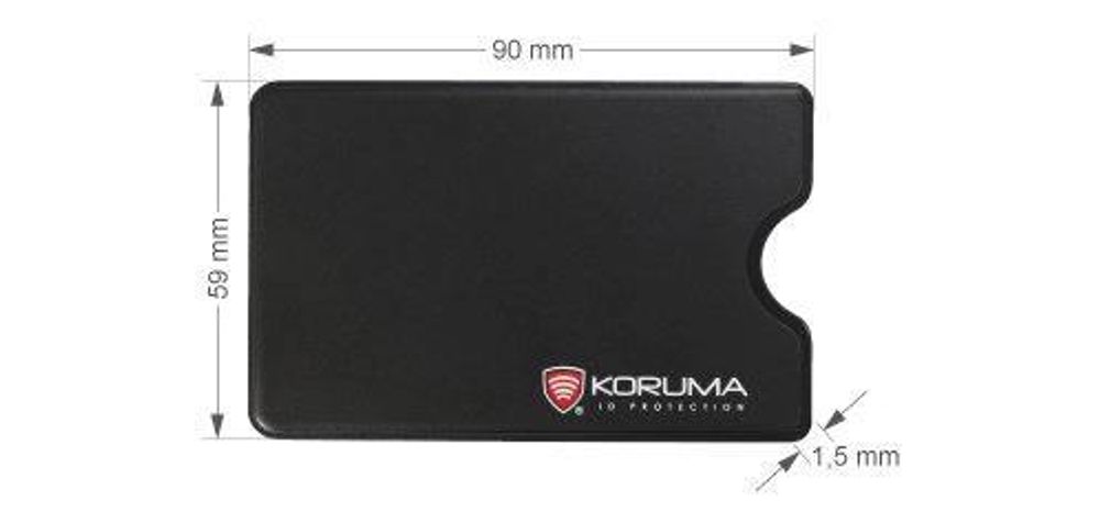 Kartenhülle RFID Schutz NFC Schutzhülle Blocker EC Datenschutz Karte Hülle Blocker Schwarz / KORUMA®