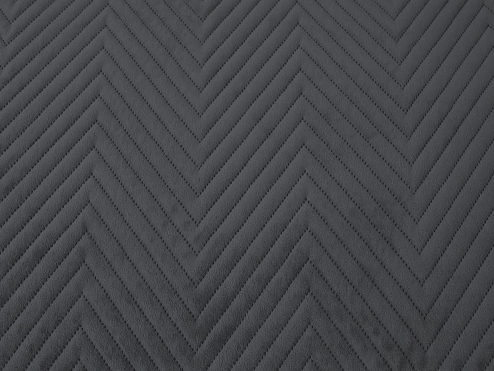 Tagesdecke aus Samt mit Muster ARROW VELVET, dunkelgrau Maße: 200 x 220 cm