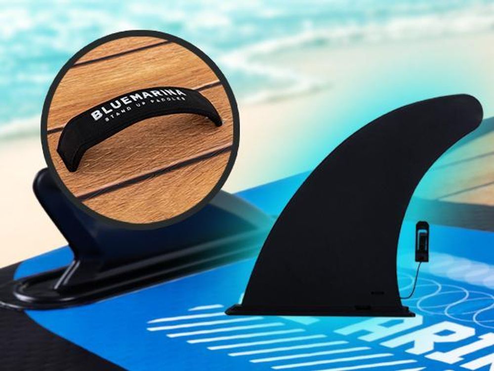Bluemarina SUP Board Tiki | Stand Up Paddle - Aufblasbar mit Pumpe - Rucksack - 3 Finnen-System - Drop Stitch - Bis 140 Kg (325x86x16,5cm / 10'8")