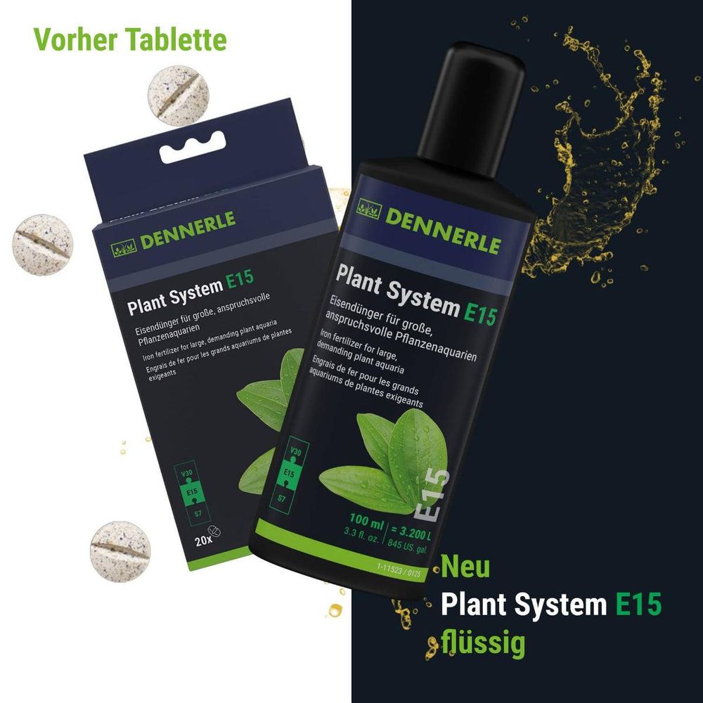 Vergleich Plant System Tablette und Flüssigdünger. Erlaubt eine präzisere Dosierung