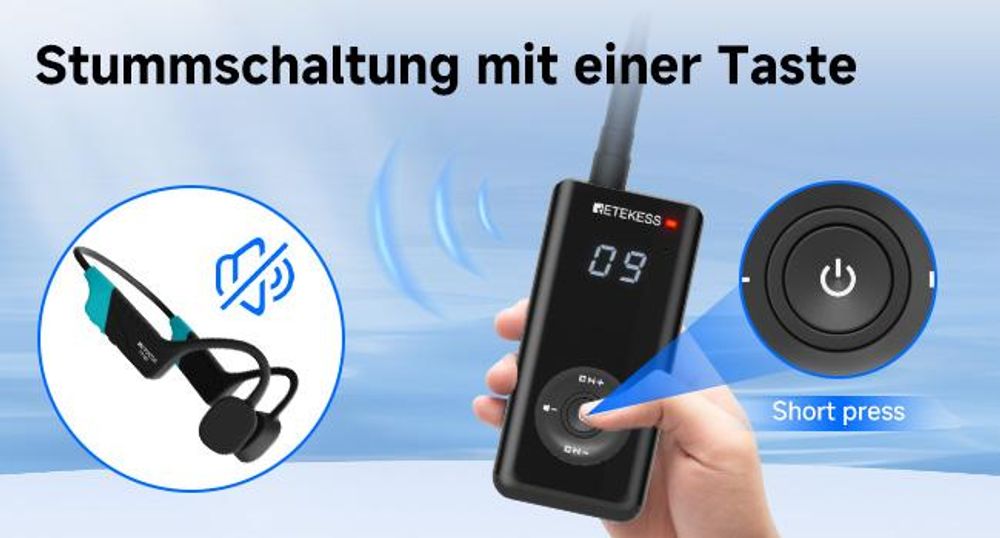 Retekess TT120 Schwimmtrainer-Kommunikator, IP68 Wasserdichte Schwimmkopfhörer, Knochenleitung, 120 m, für Schwimmtraining(1 Sender, 3 Empfänger)