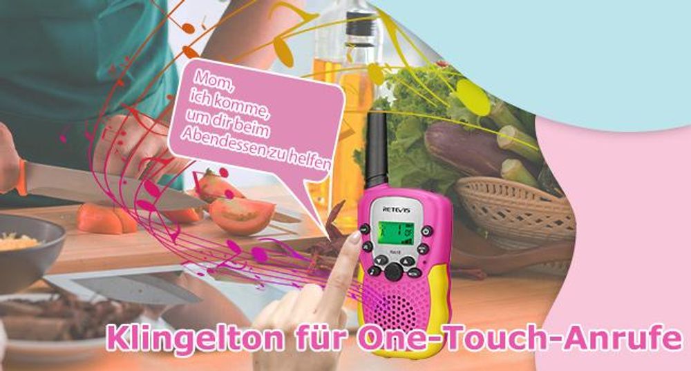 Retevis RA618 Walkie Talkie Kinderspielzeug, für 6-12 Jahre Mädchen Jungen, VOX Taschenlampe 10 Ruftöne, Ostergeschenke Wandern Radfahren Abenteuer